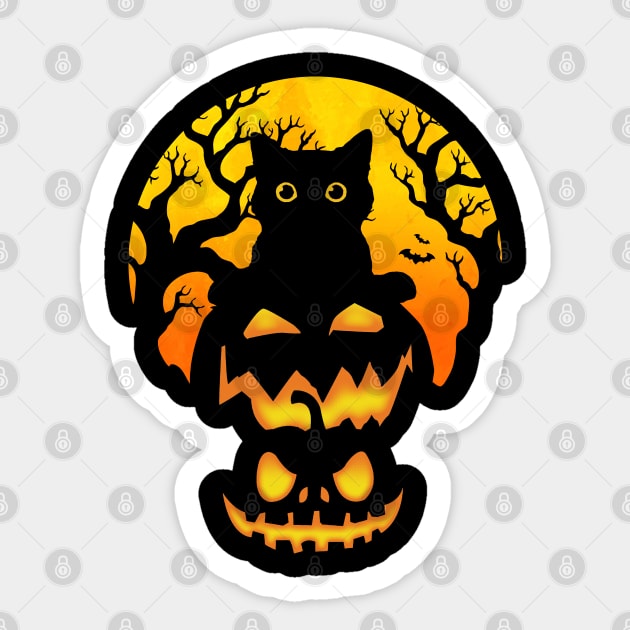 Spooky cat Sticker by clingcling